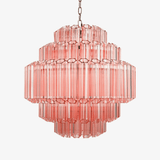 Lampadario Palermo in Vetro Rosa