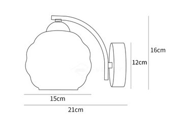 Art Deco Vintage Wall Lamp — Dimension drawings 1