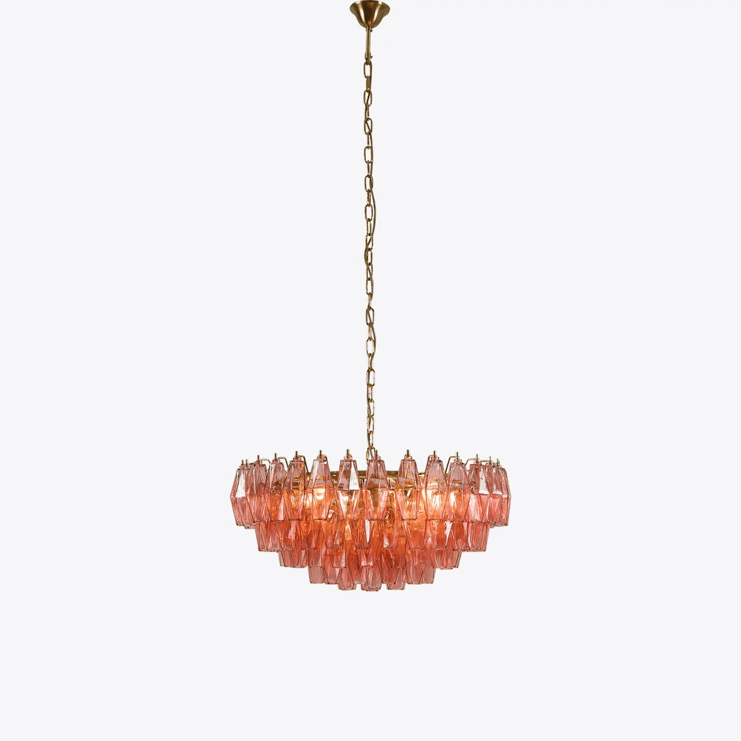 Pink Polygon Drop Chandelier - Vakkerlight