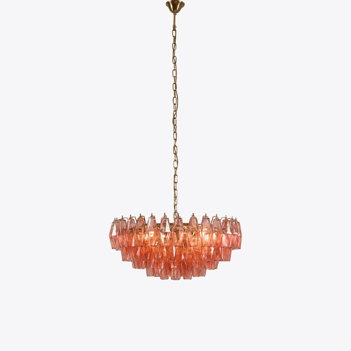 Pink Polygon Drop Chandelier - Vakkerlight