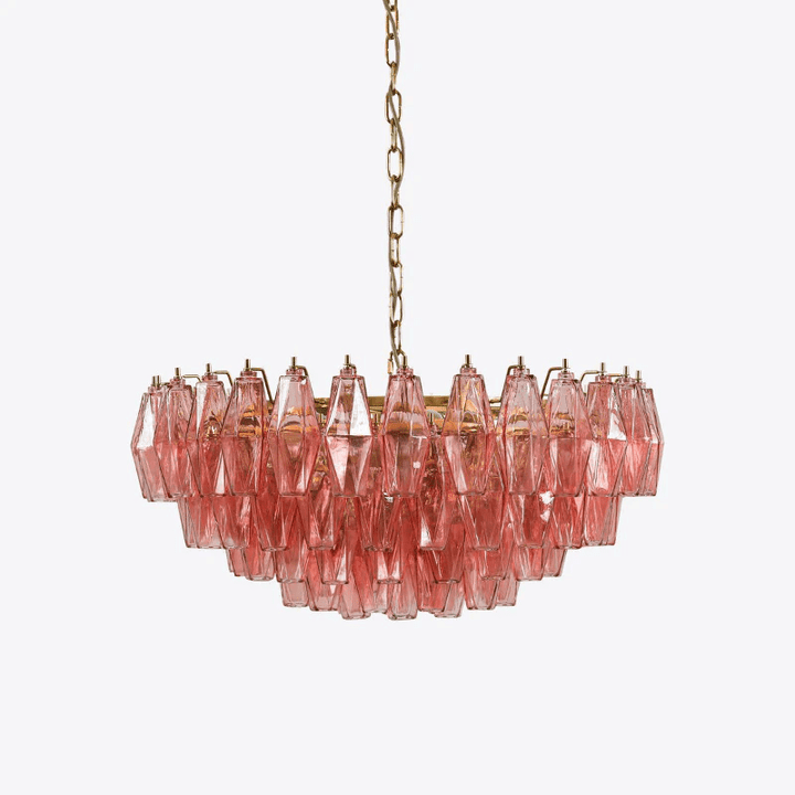 Pink Polygon Drop Chandelier - Vakkerlight