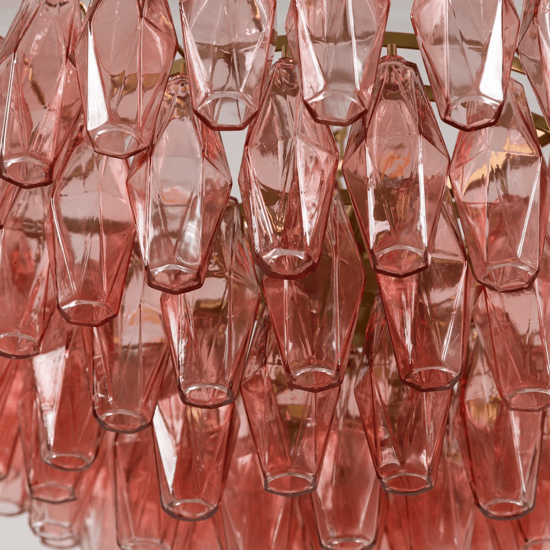Pink Polygon Drop Chandelier - Vakkerlight