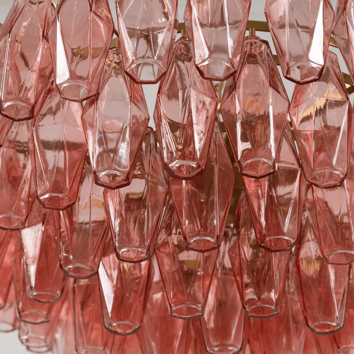 Pink Polygon Drop Chandelier - Vakkerlight