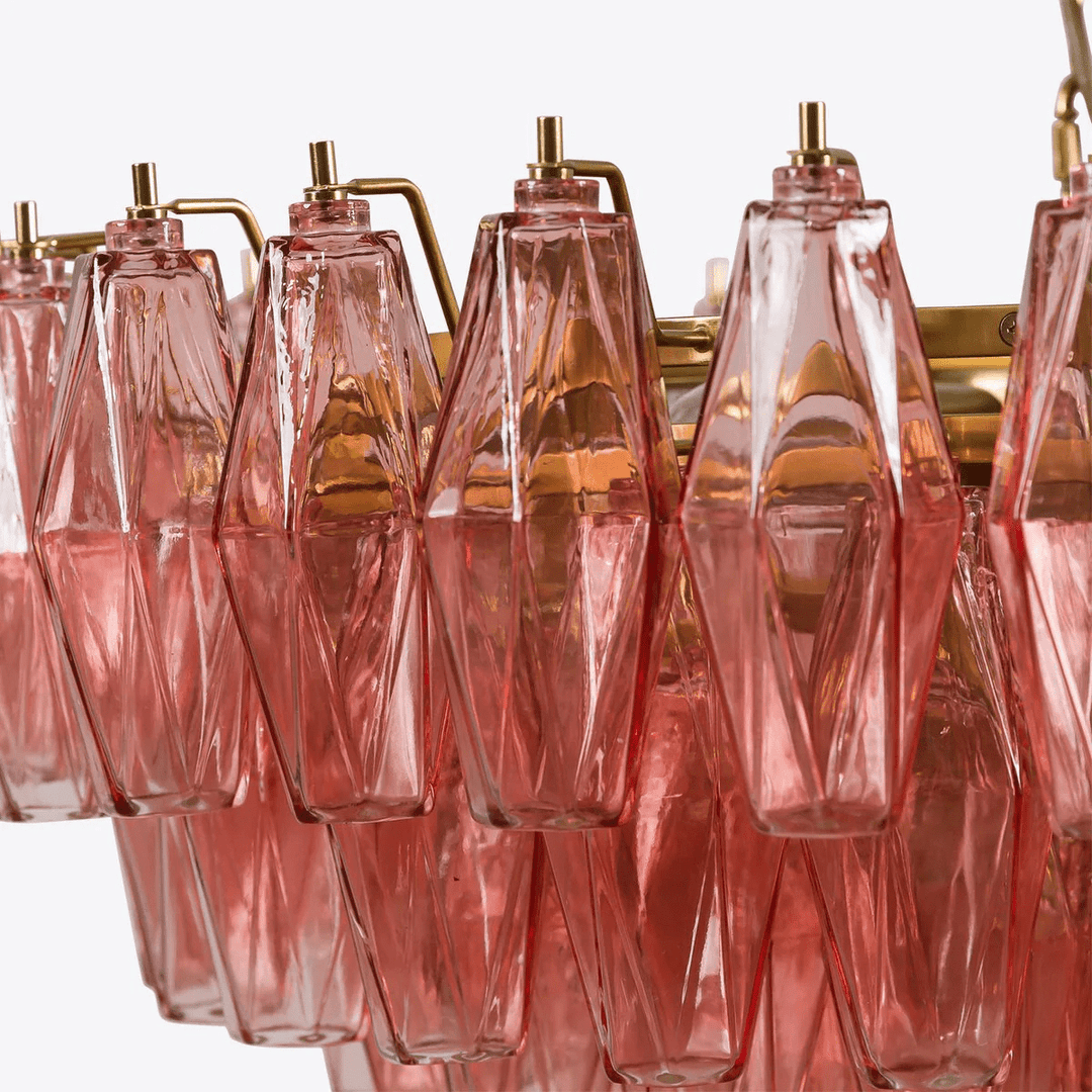 Pink Polygon Drop Chandelier - Vakkerlight