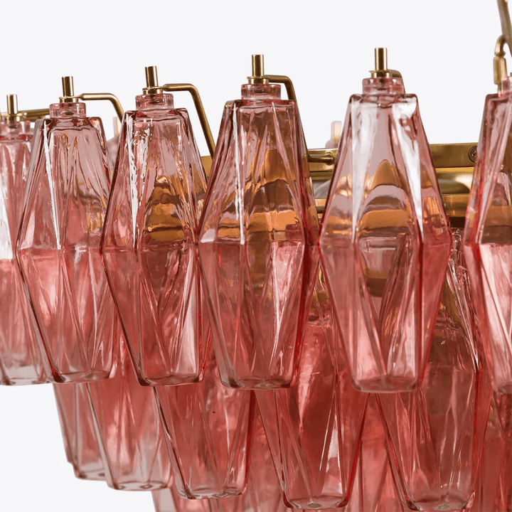 Pink Polygon Drop Chandelier - Vakkerlight