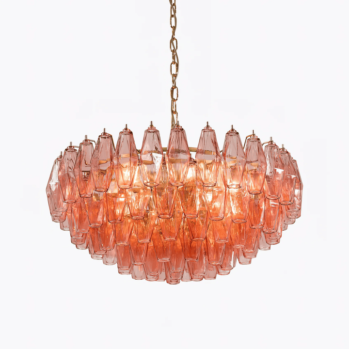 Pink Polygon Drop Chandelier - Vakkerlight