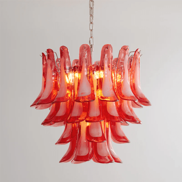 Crimson Glass Murano Petals Chandelier - Vakkerlight
