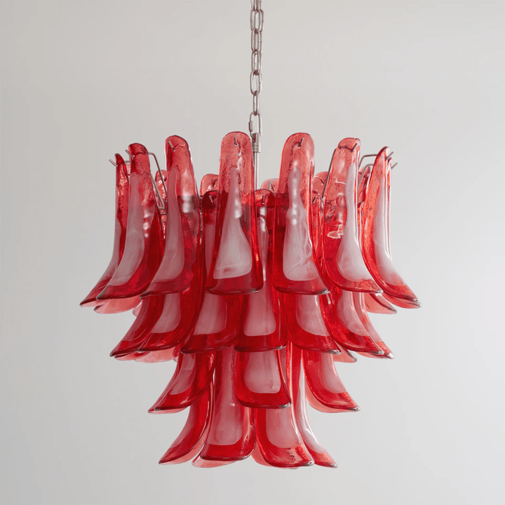 Crimson Glass Murano Petals Chandelier - Vakkerlight