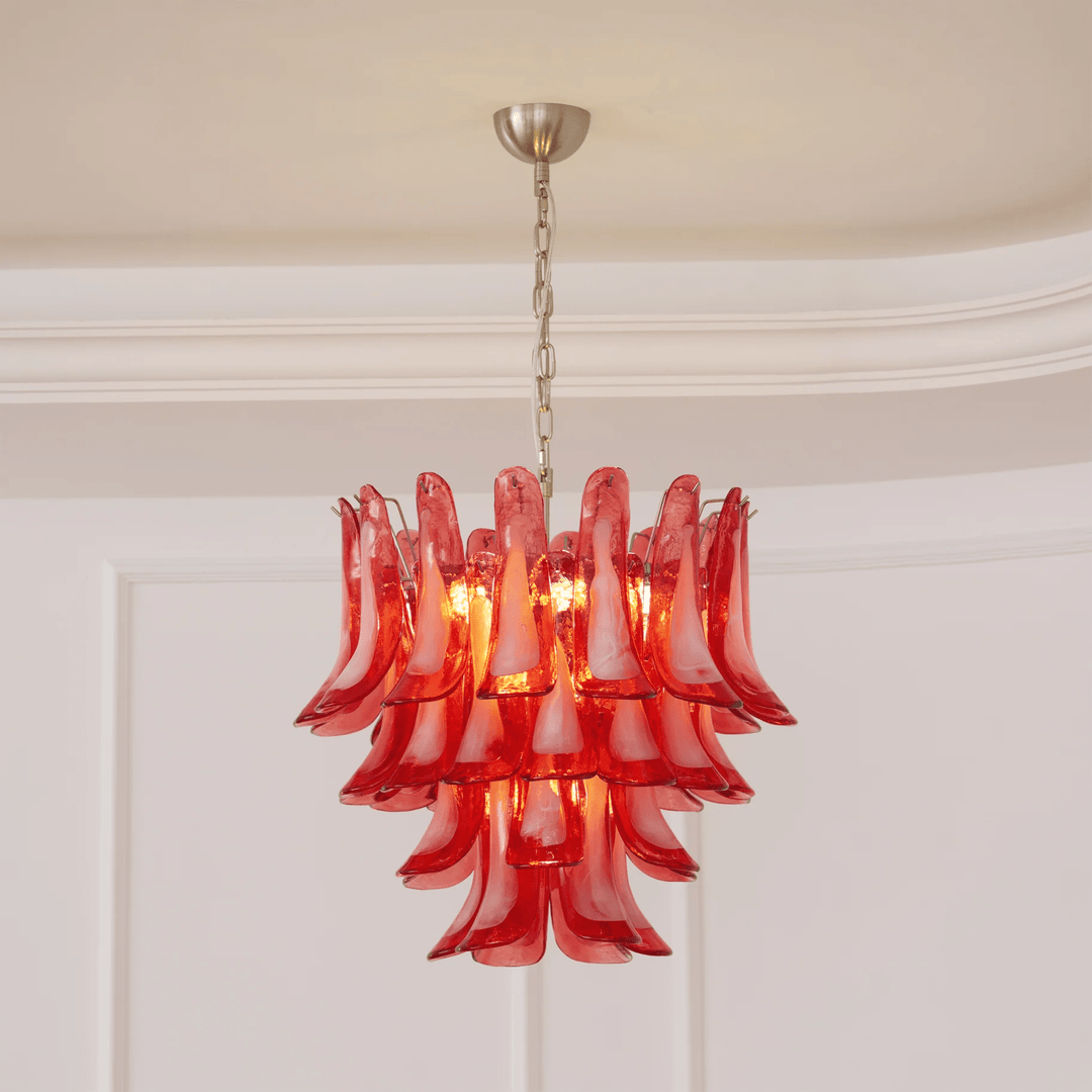 Crimson Glass Murano Petals Chandelier - Vakkerlight