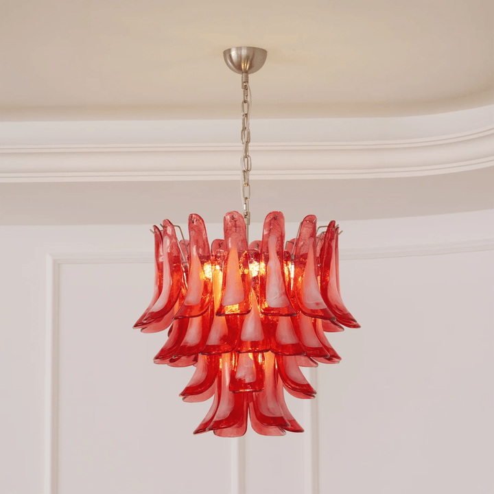 Crimson Glass Murano Petals Chandelier - Vakkerlight