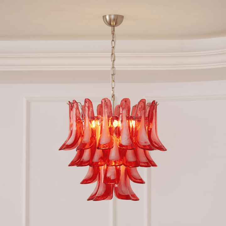 Crimson Glass Murano Petals Chandelier - Vakkerlight