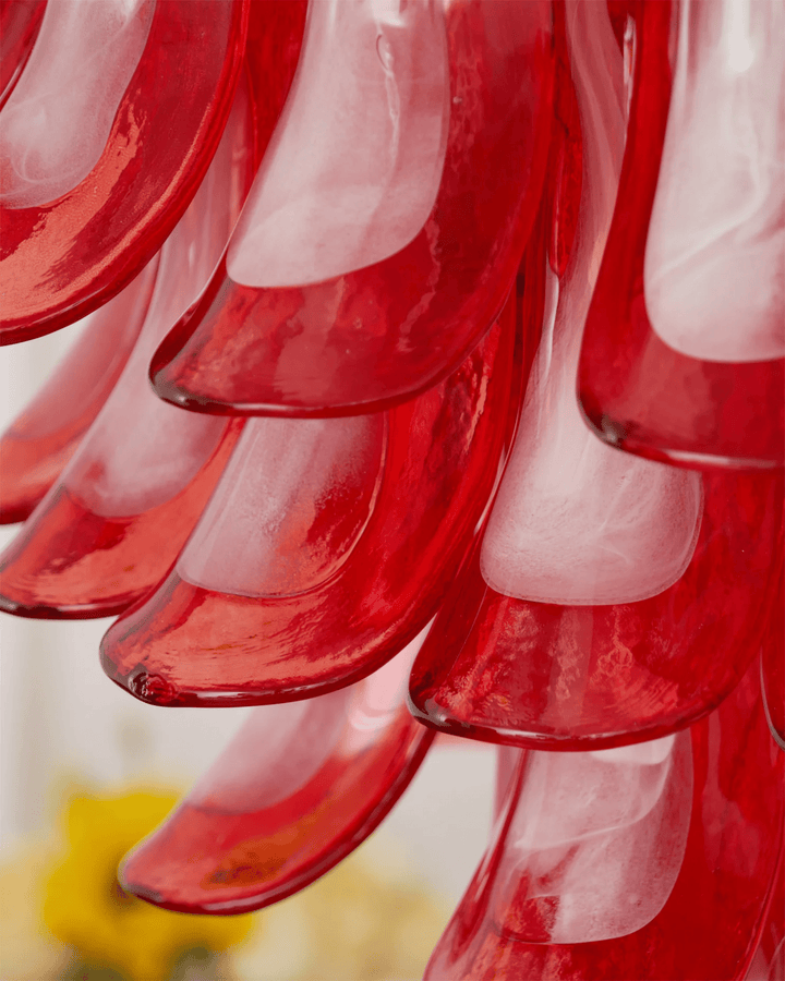 Crimson Glass Murano Petals Chandelier - Vakkerlight