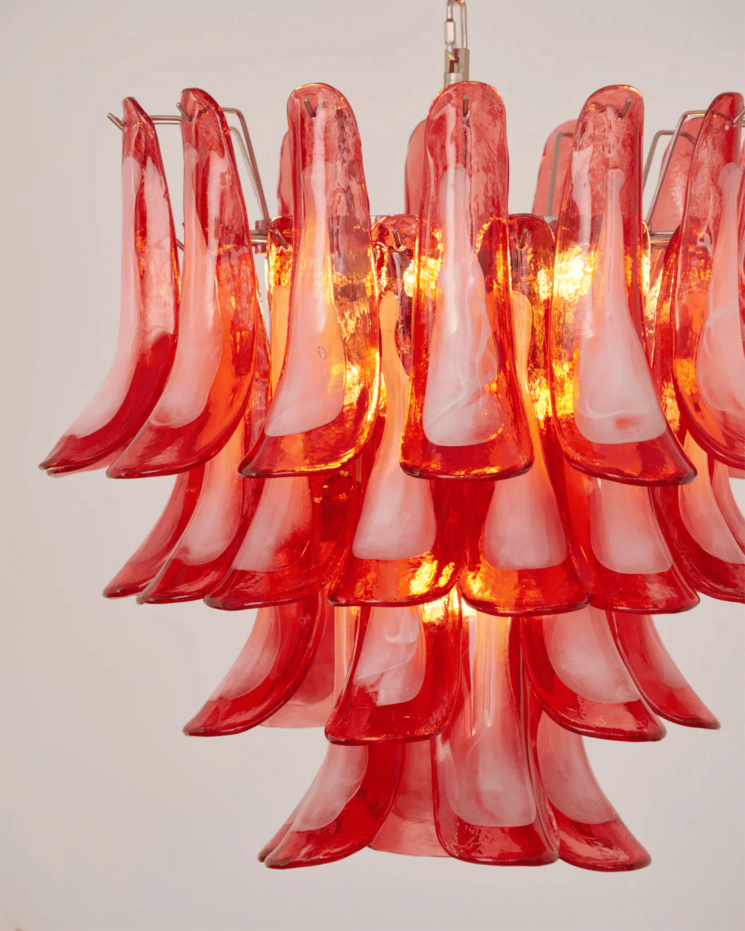 Crimson Glass Murano Petals Chandelier - Vakkerlight