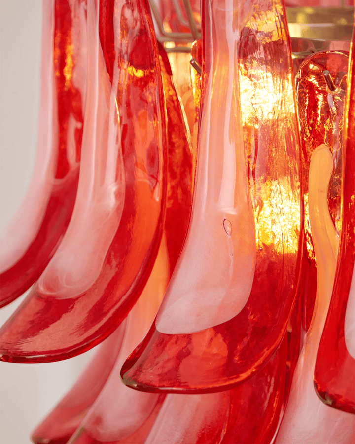 Crimson Glass Murano Petals Chandelier - Vakkerlight