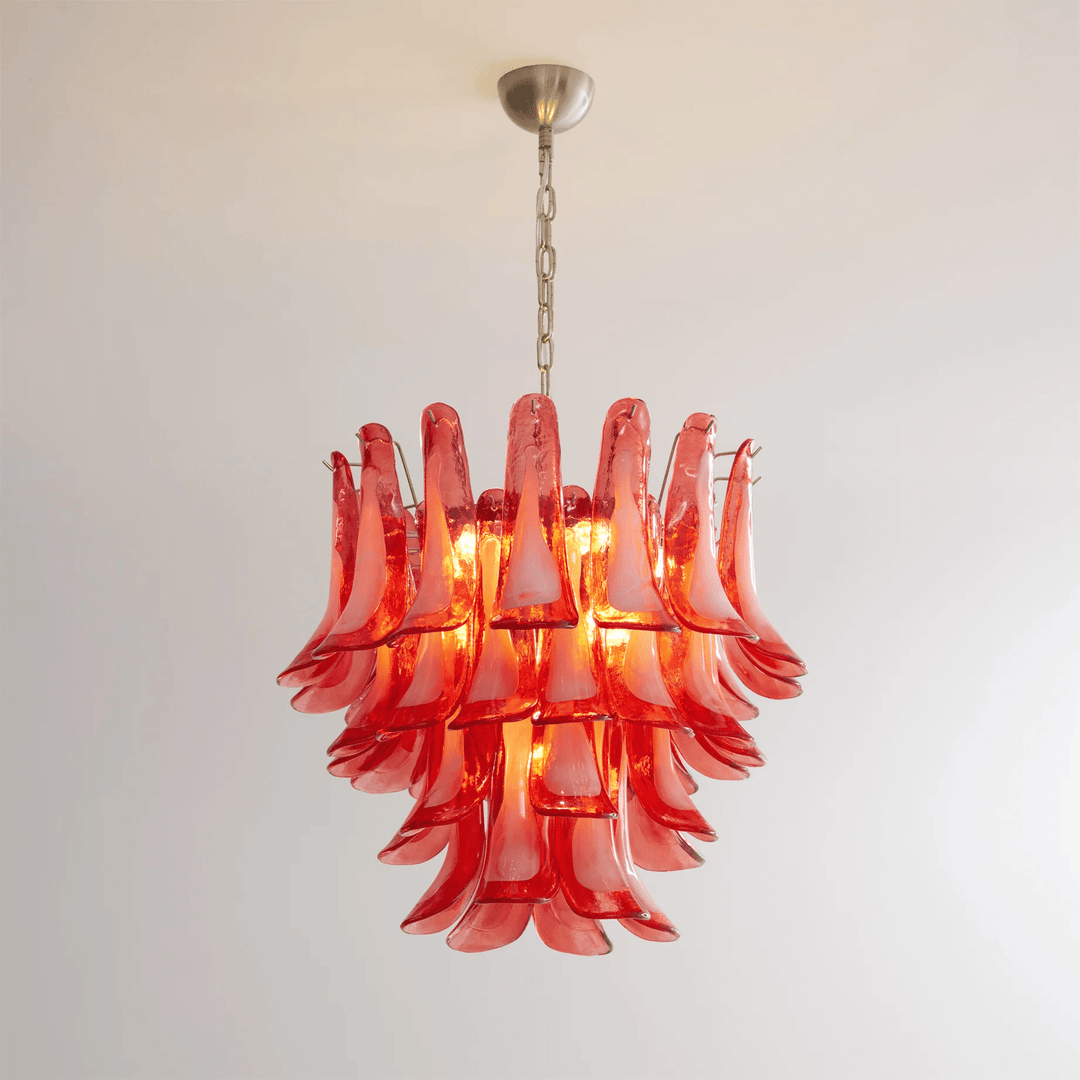 Crimson Glass Murano Petals Chandelier - Vakkerlight