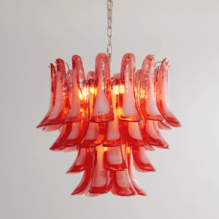 Crimson Glass Murano Petals Chandelier - Vakkerlight