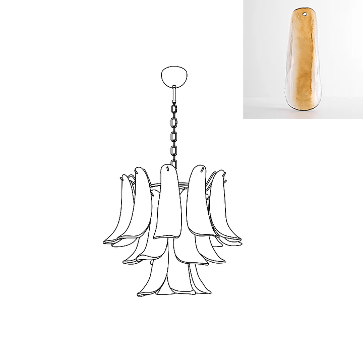 Murano Glass Petals Chandelier - Vakkerlight