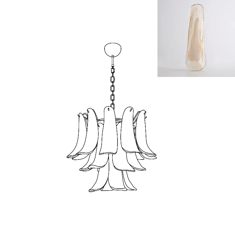 Murano Glass Petals Chandelier - Vakkerlight
