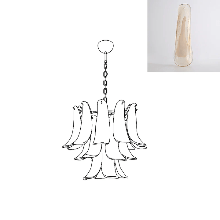Murano Glass Petals Chandelier - Vakkerlight