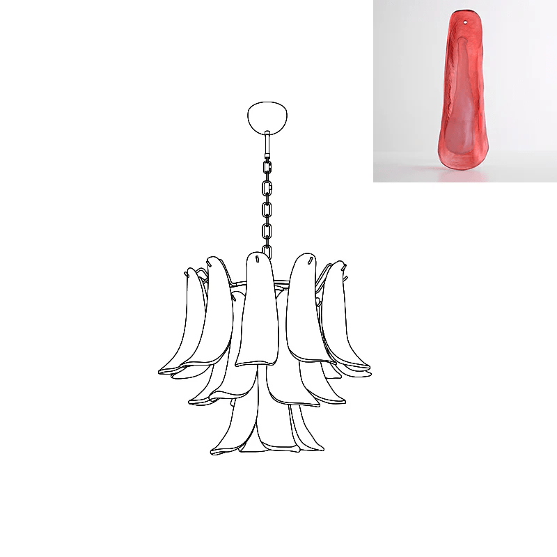 Murano Glass Petals Chandelier - Vakkerlight