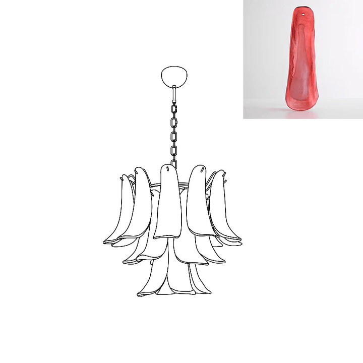 Murano Glass Petals Chandelier - Vakkerlight