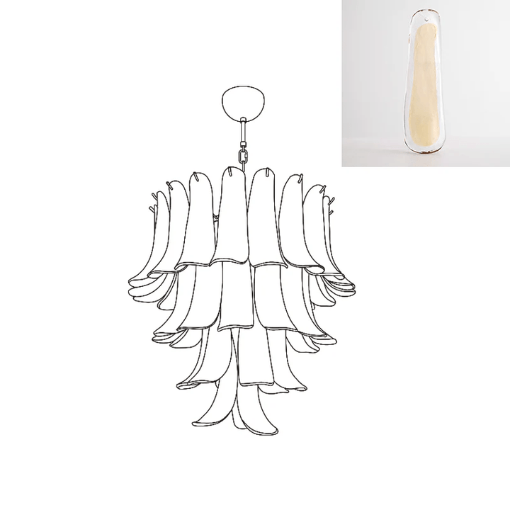 Murano Glass Petals Chandelier - Vakkerlight