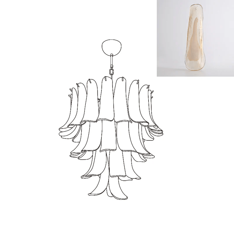 Murano Glass Petals Chandelier - Vakkerlight