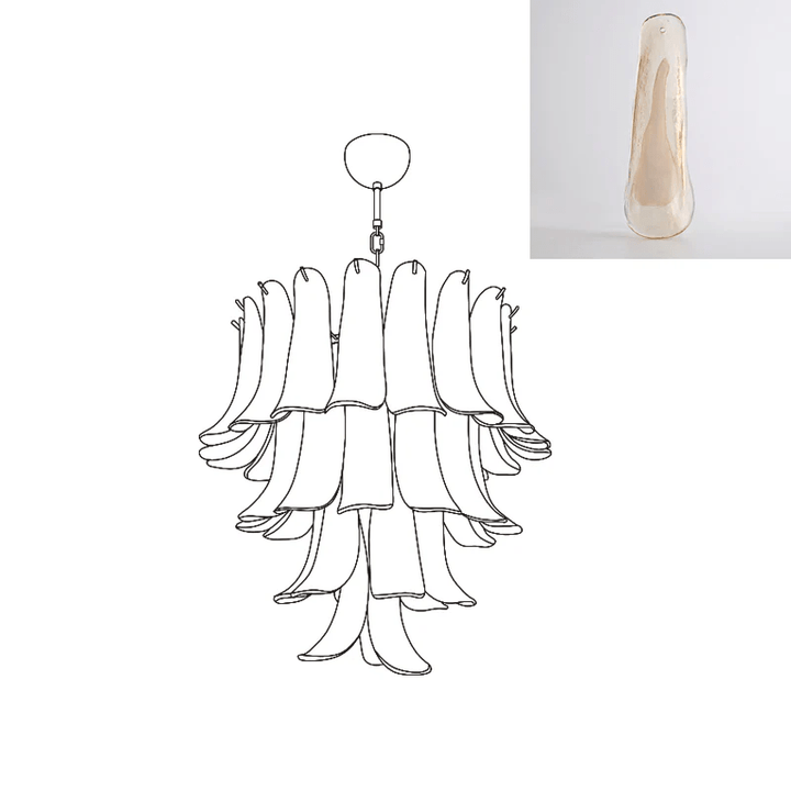 Murano Glass Petals Chandelier - Vakkerlight
