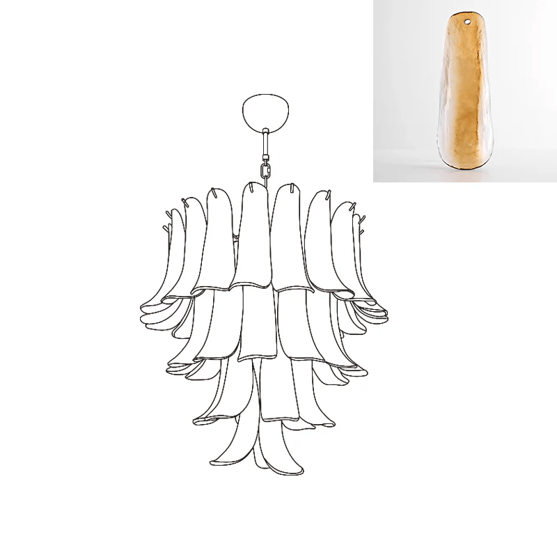 Murano Glass Petals Chandelier - Vakkerlight