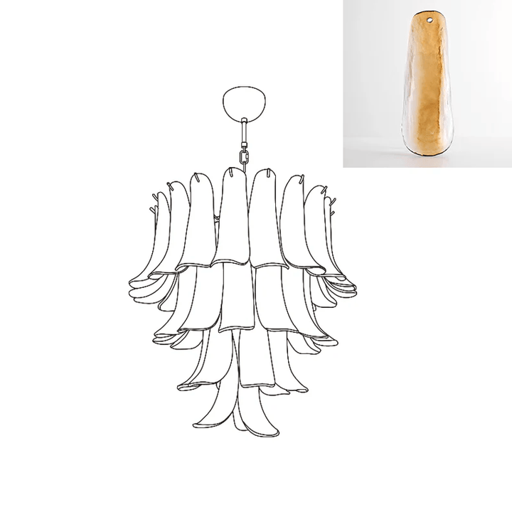 Murano Glass Petals Chandelier - Vakkerlight