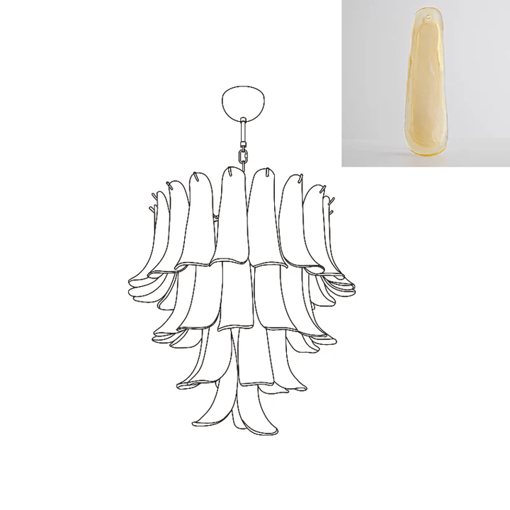 Murano Glass Petals Chandelier - Vakkerlight