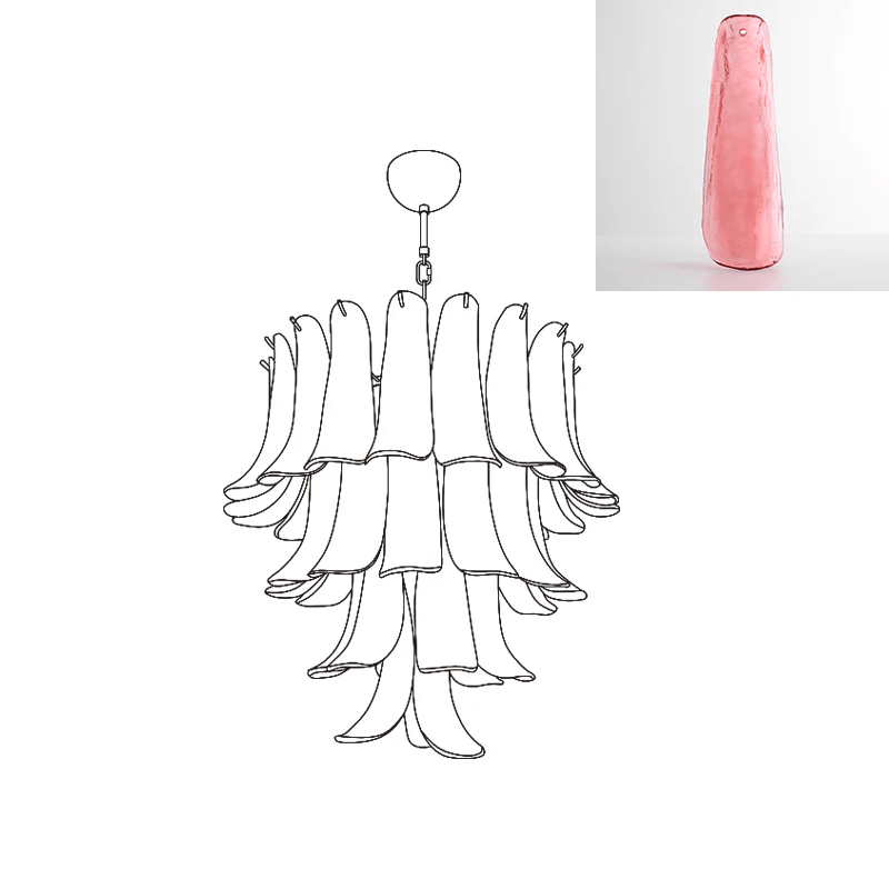 Murano Glass Petals Chandelier - Vakkerlight
