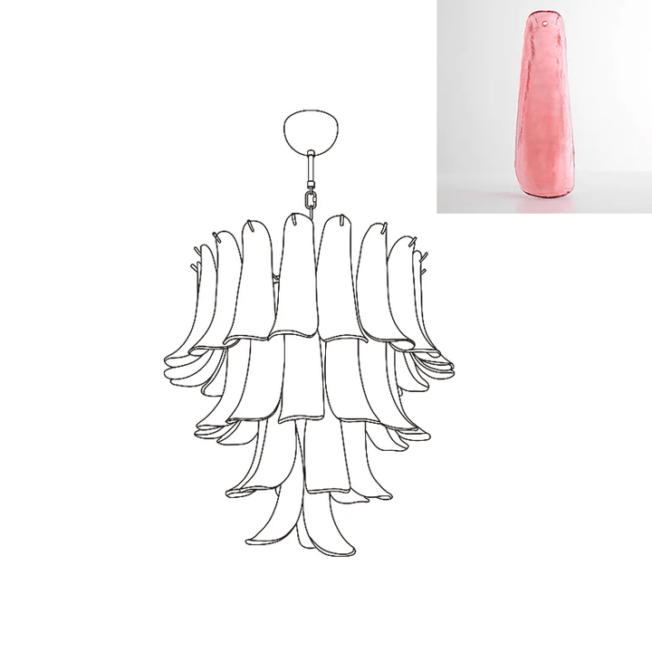 Murano Glass Petals Chandelier - Vakkerlight