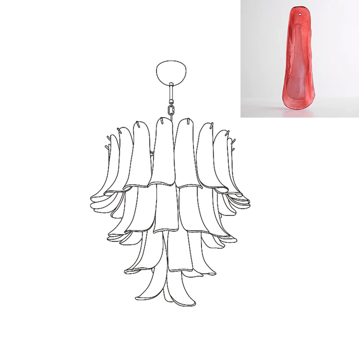 Murano Glass Petals Chandelier - Vakkerlight