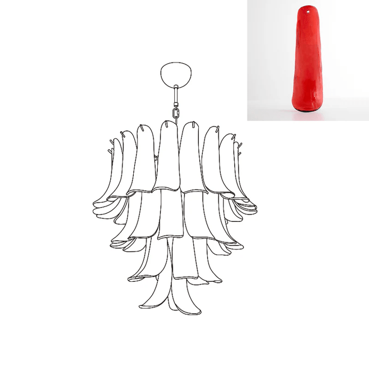 Murano Glass Petals Chandelier - Vakkerlight