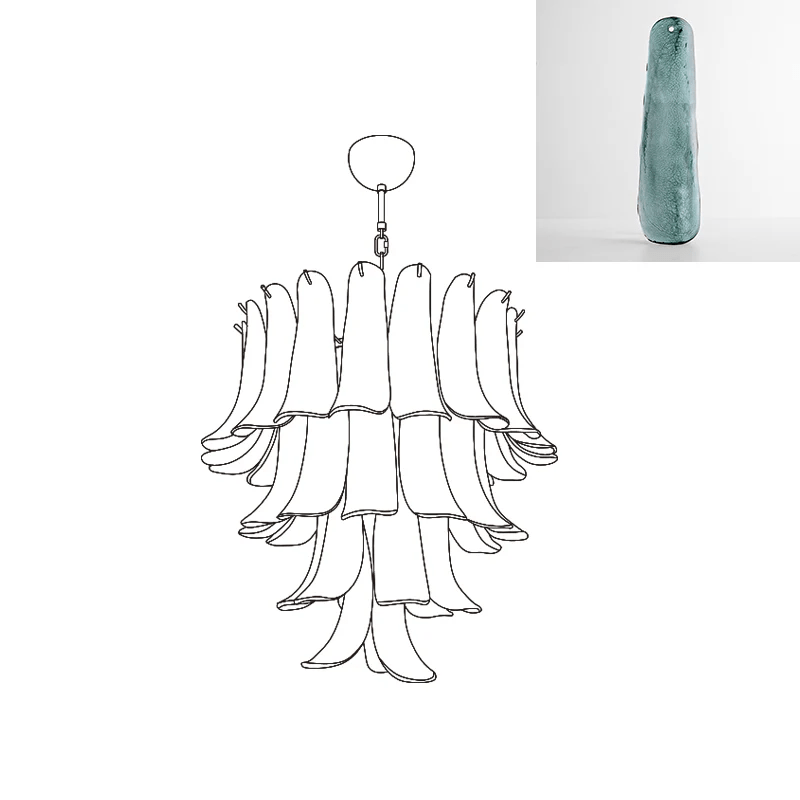 Murano Glass Petals Chandelier - Vakkerlight