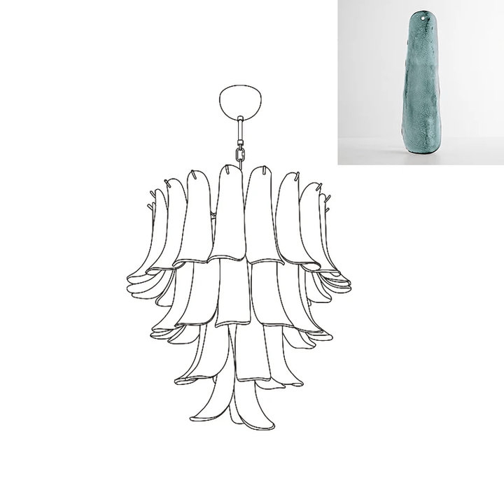 Murano Glass Petals Chandelier - Vakkerlight