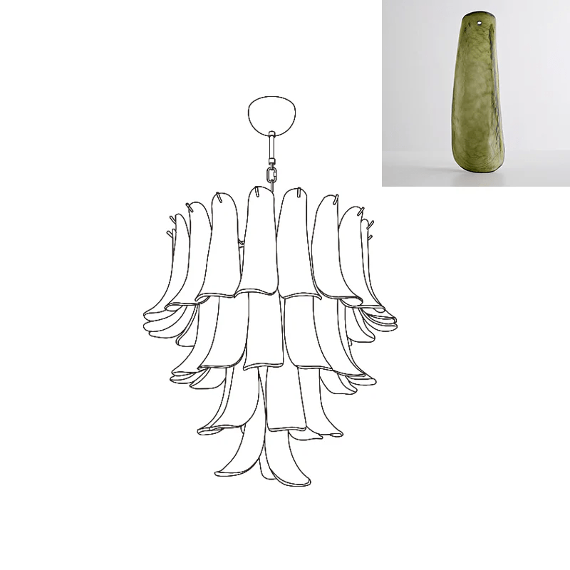 Murano Glass Petals Chandelier - Vakkerlight