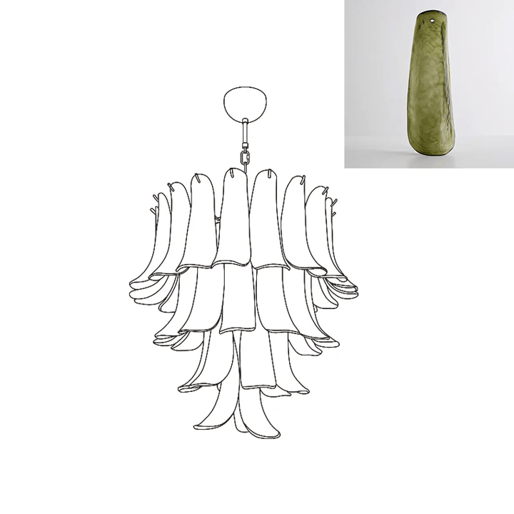 Murano Glass Petals Chandelier - Vakkerlight