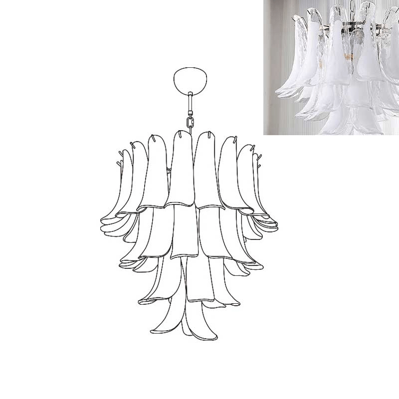 Murano Glass Petals Chandelier - Vakkerlight