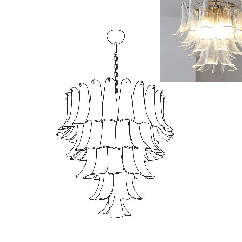 Murano Glass Petals Chandelier - Vakkerlight