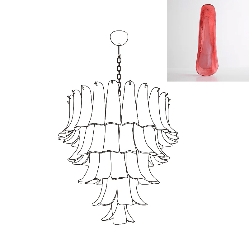 Murano Glass Petals Chandelier - Vakkerlight