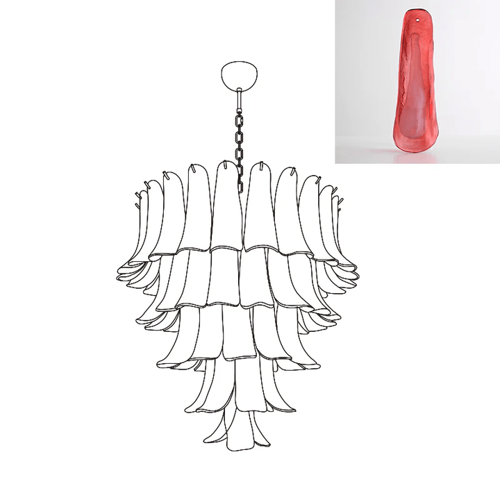 Murano Glass Petals Chandelier - Vakkerlight