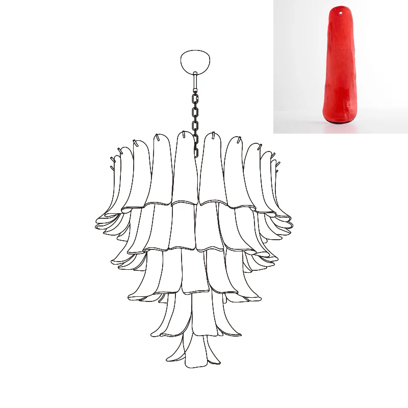 Murano Glass Petals Chandelier - Vakkerlight