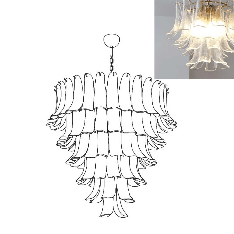 Murano Glass Petals Chandelier - Vakkerlight