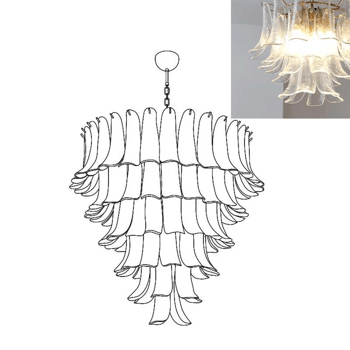 Murano Glass Petals Chandelier - Vakkerlight