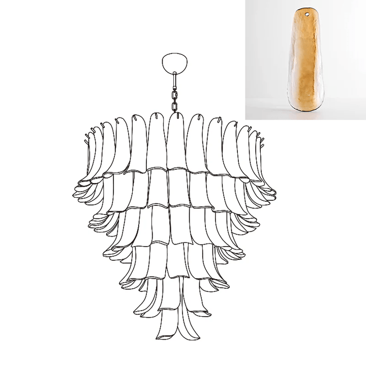 Murano Glass Petals Chandelier - Vakkerlight