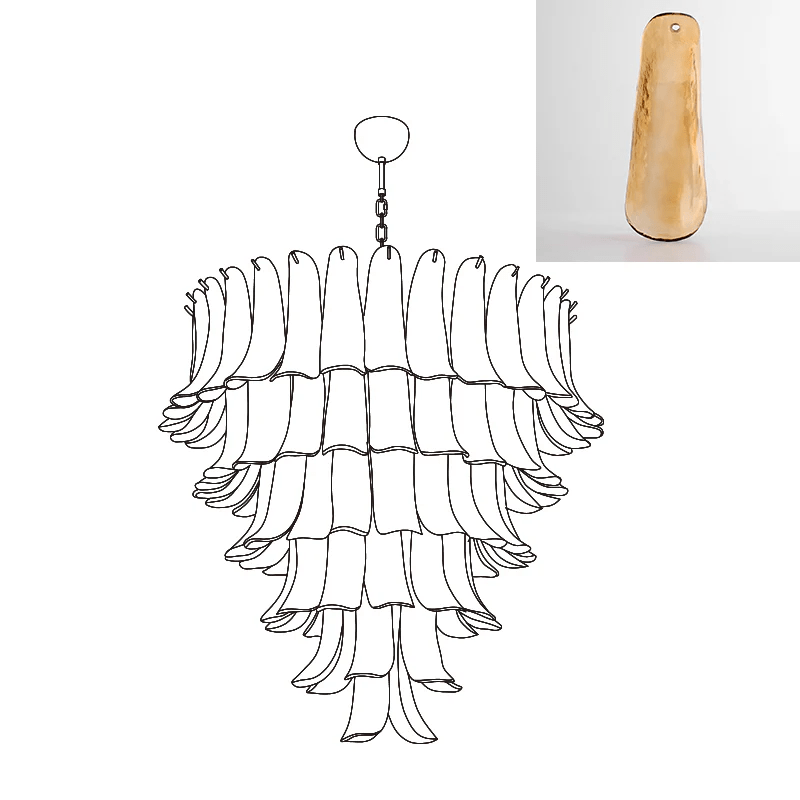 Murano Glass Petals Chandelier - Vakkerlight