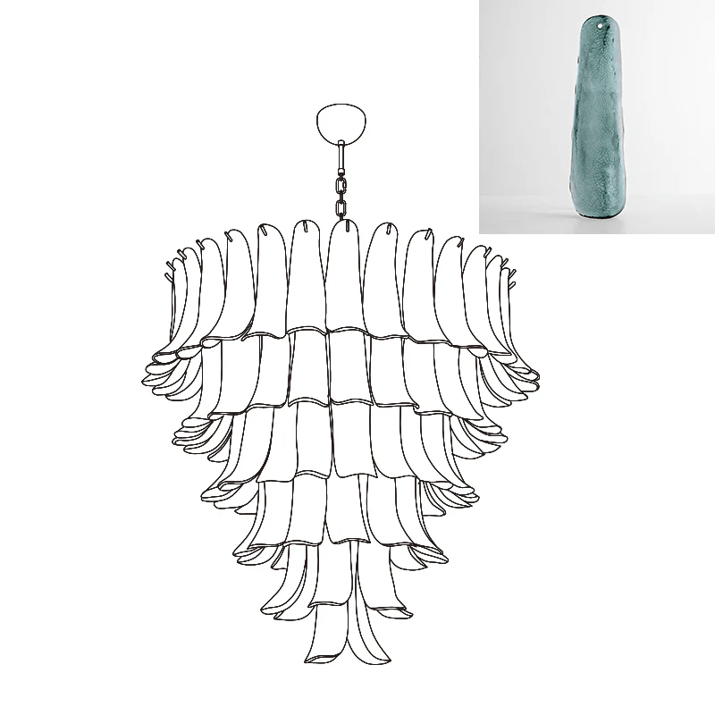 Murano Glass Petals Chandelier - Vakkerlight