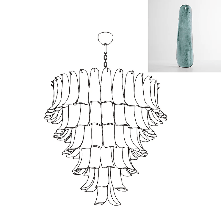 Murano Glass Petals Chandelier - Vakkerlight